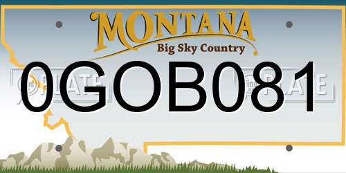 0GOB081 Montana License Plate