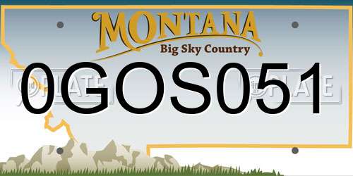 0GOS051 Montana License Plate