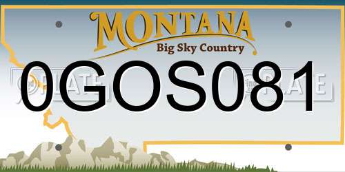 0GOS081 Montana License Plate