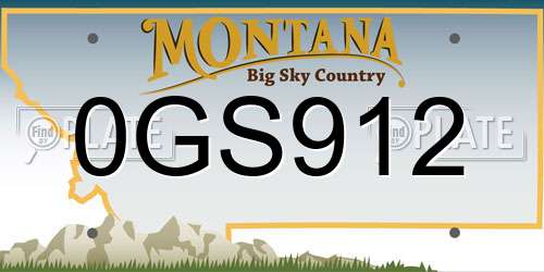0GS912 Montana License Plate