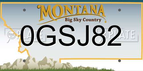 0GSJ82 Montana License Plate