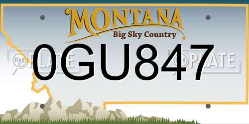 0GU847 Montana License Plate