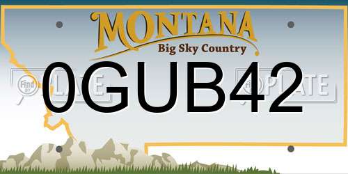 0GUB42 Montana License Plate