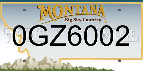 0GZ6002 Montana License Plate