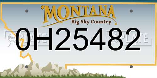 0H25482 Montana License Plate