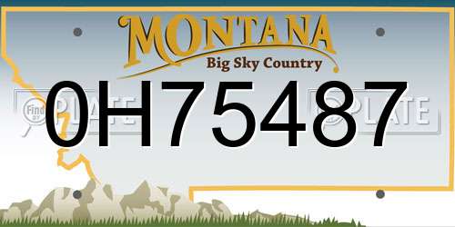0H75487 Montana License Plate