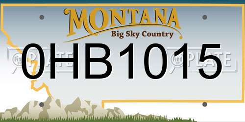 0HB1015 Montana License Plate