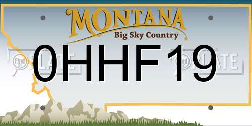 0HHF19 Montana License Plate