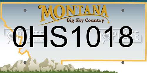 0HS1018 Montana License Plate