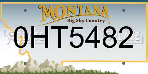 0HT5482 Montana License Plate