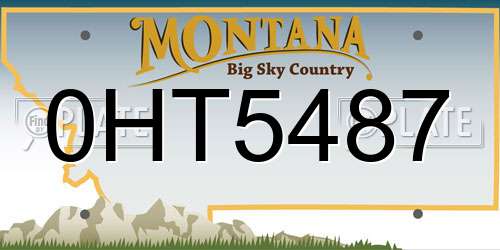 0HT5487 Montana License Plate