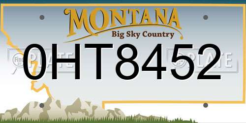 0HT8452 Montana License Plate
