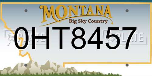 0HT8457 Montana License Plate