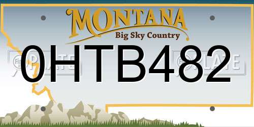 0HTB482 Montana License Plate