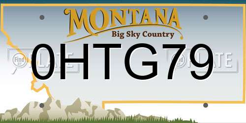 0HTG79 Montana License Plate