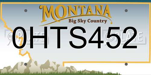 0HTS452 Montana License Plate