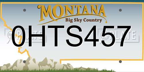 0HTS457 Montana License Plate