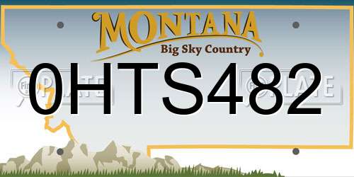 0HTS482 Montana License Plate