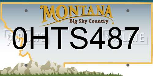 0HTS487 Montana License Plate