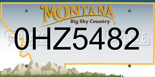 0HZ5482 Montana License Plate
