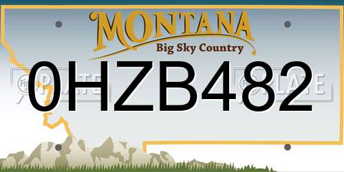 0HZB482 Montana License Plate