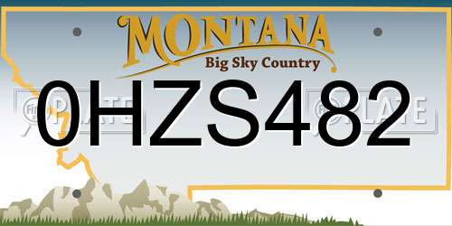 0HZS482 Montana License Plate