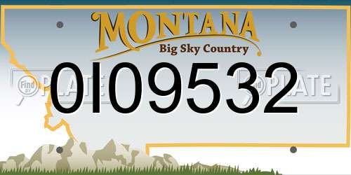 0I09532 Montana License Plate