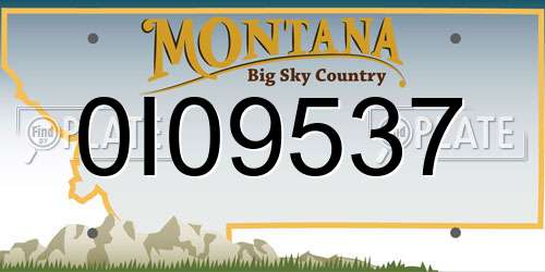 0I09537 Montana License Plate