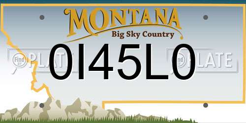 0I45L0 Montana License Plate