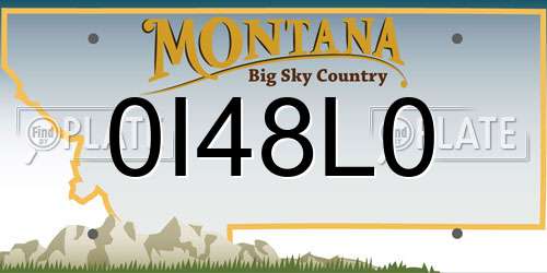 0I48L0 Montana License Plate