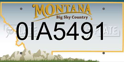 0IA5491 Montana License Plate