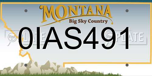 0IAS491 Montana License Plate