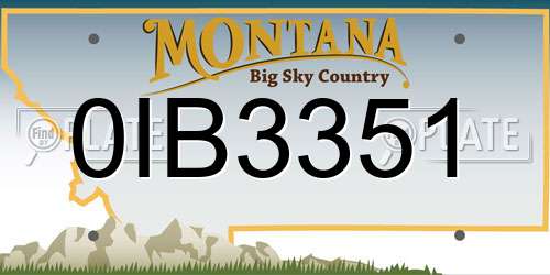 0IB3351 Montana License Plate
