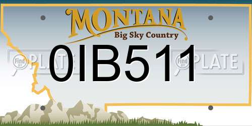 0IB511 Montana License Plate