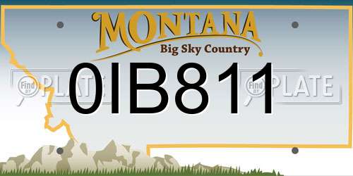 0IB811 Montana License Plate