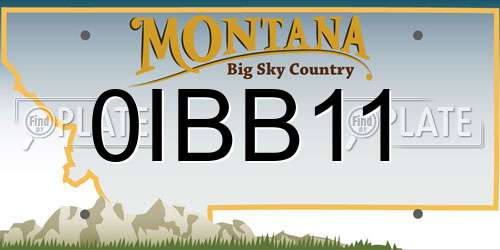 0IBB11 Montana License Plate