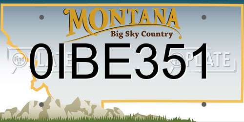 0IBE351 Montana License Plate