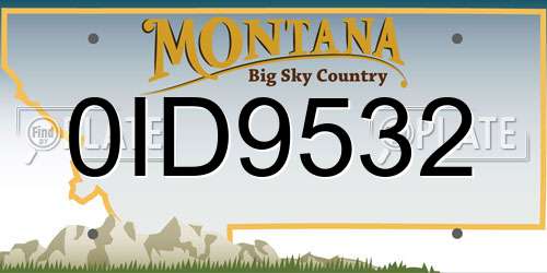 0ID9532 Montana License Plate
