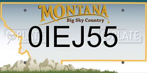 0IEJ55 Montana License Plate