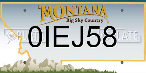 0IEJ58 Montana License Plate