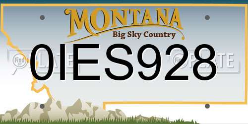 0IES928 Montana License Plate