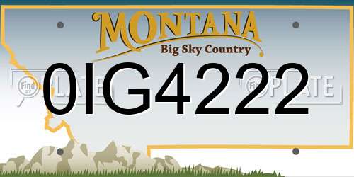 0IG4222 Montana License Plate