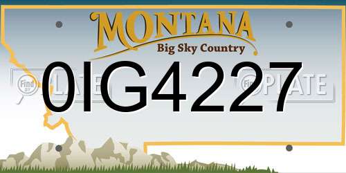 0IG4227 Montana License Plate