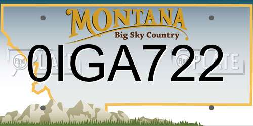 0IGA722 Montana License Plate