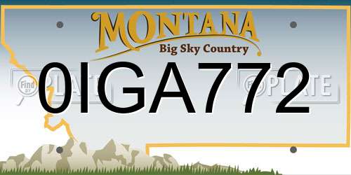 0IGA772 Montana License Plate