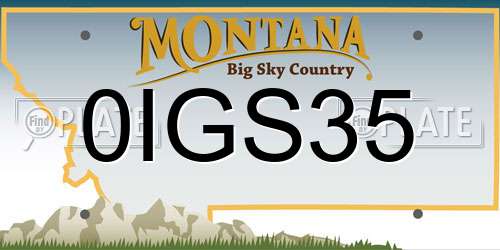 0IGS35 Montana License Plate