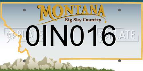 0IN016 Montana License Plate