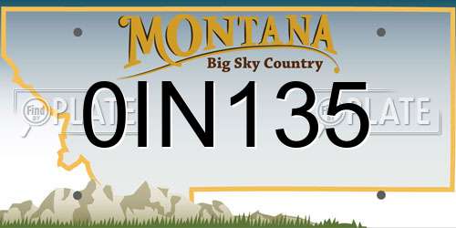 0IN135 Montana License Plate