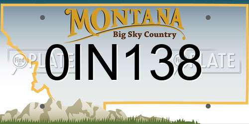 0IN138 Montana License Plate