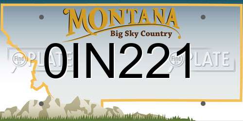 0IN221 Montana License Plate